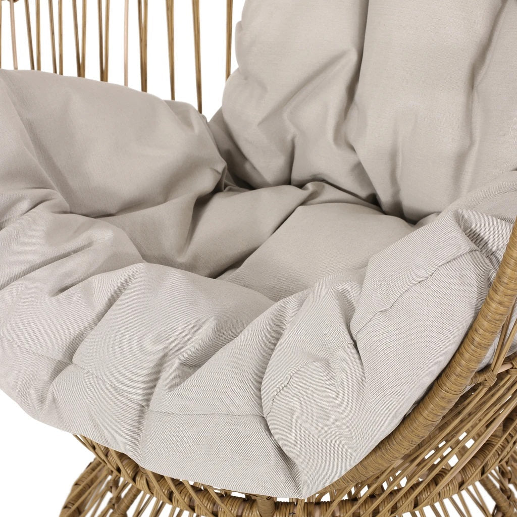 Aceson Outdoor Wicker Swivel Egg Chair with Cushion