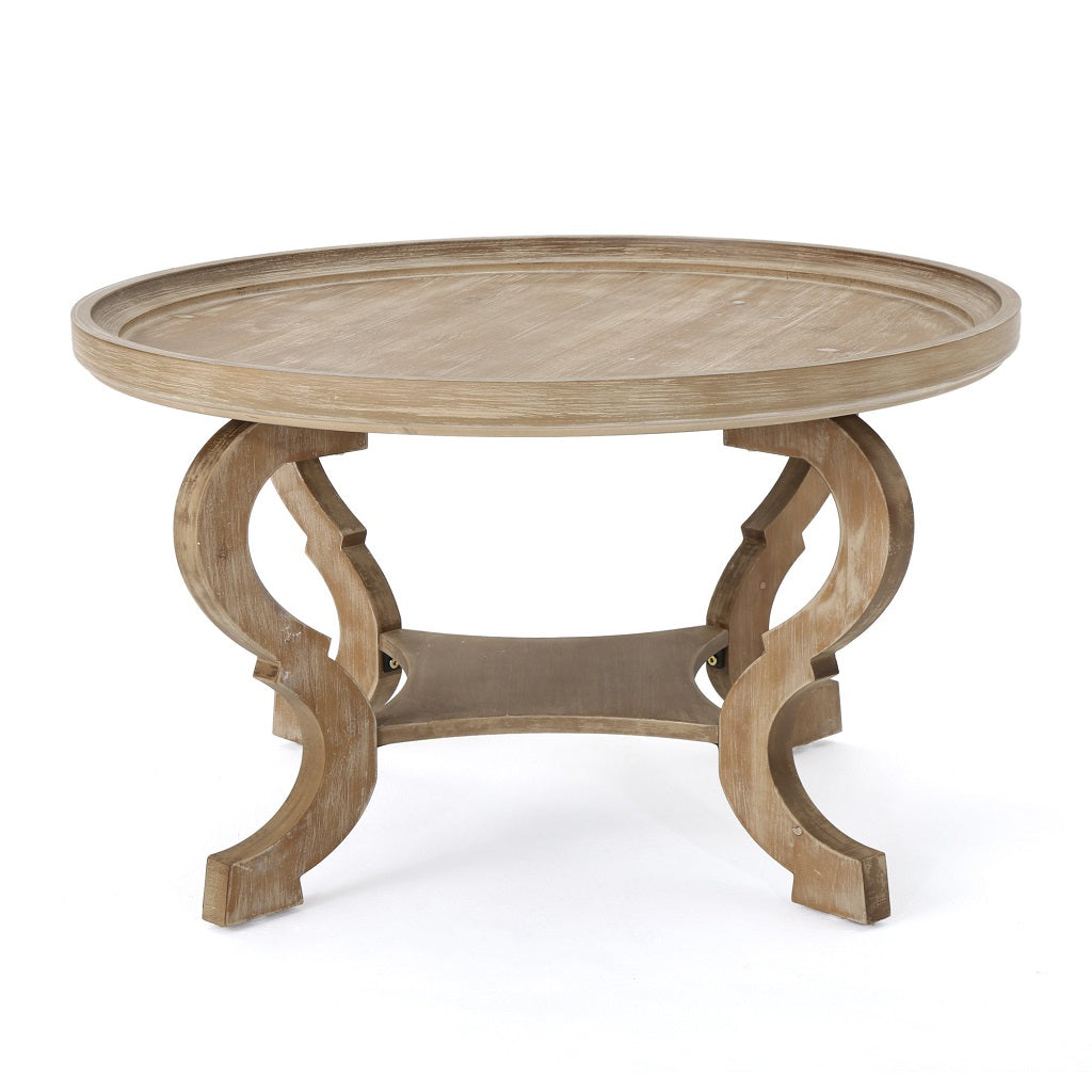 Alteri Finished Faux Wood Circular Coffee Table