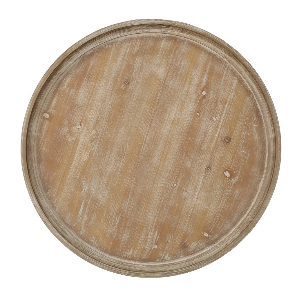 Alteri Finished Faux Wood Circular Coffee Table