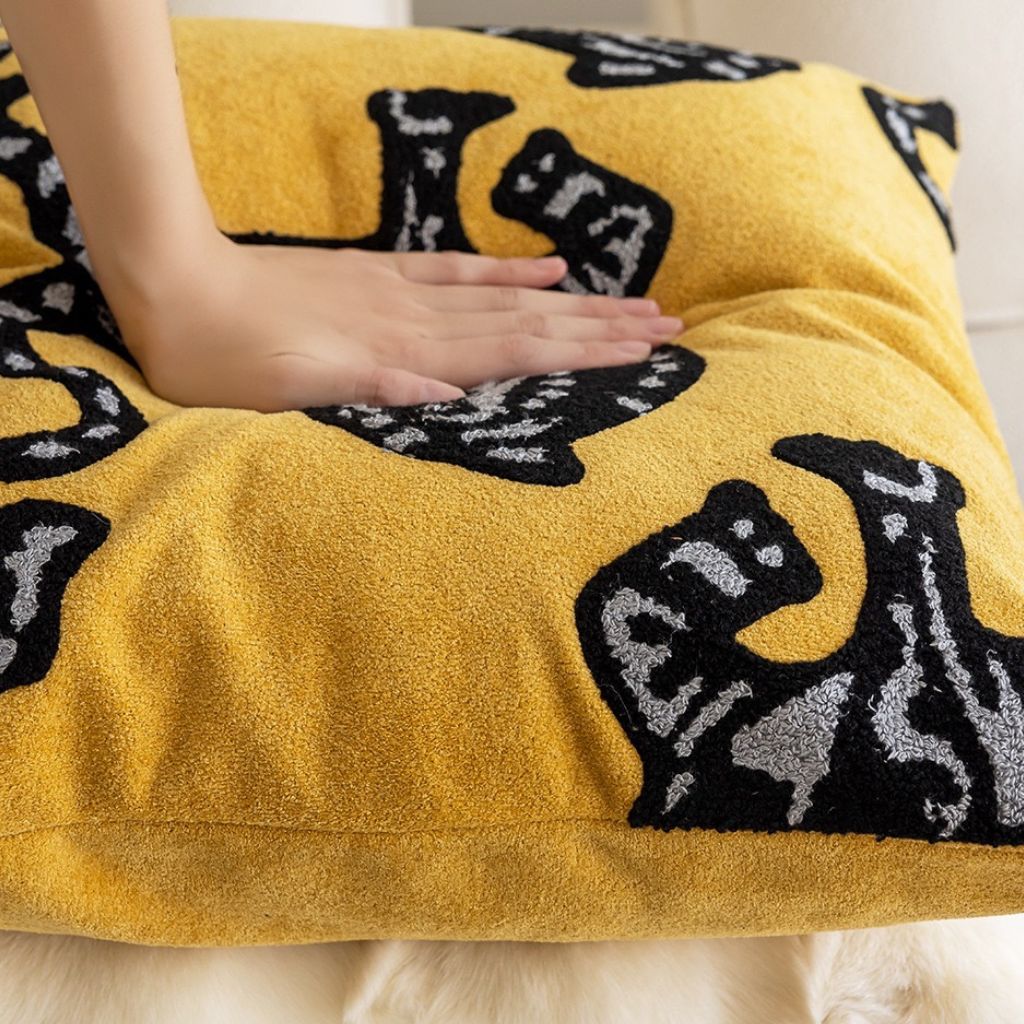 Amber Tiger Throw Pillow Cover
