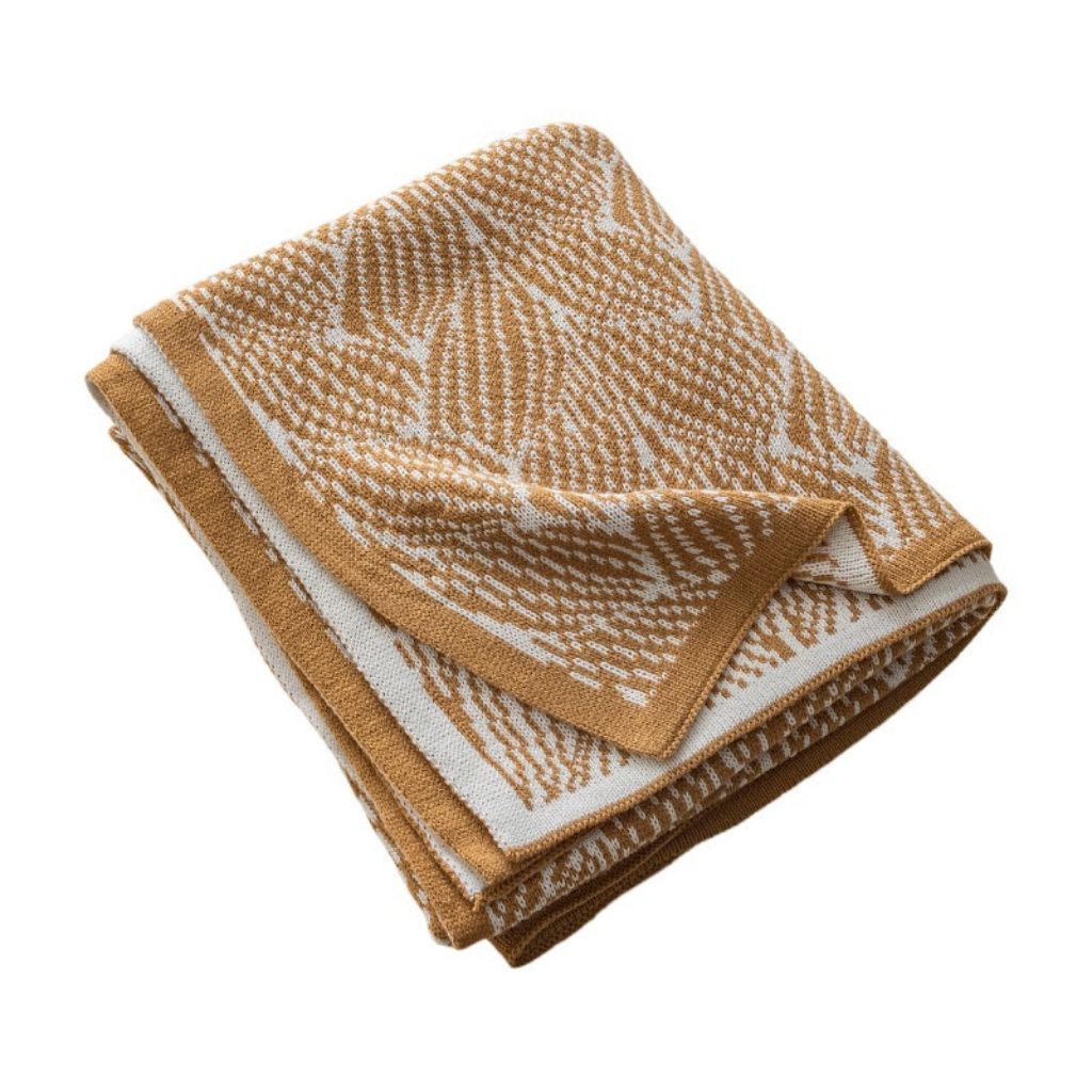 Autumn Leaves Knitted Throw Blanket