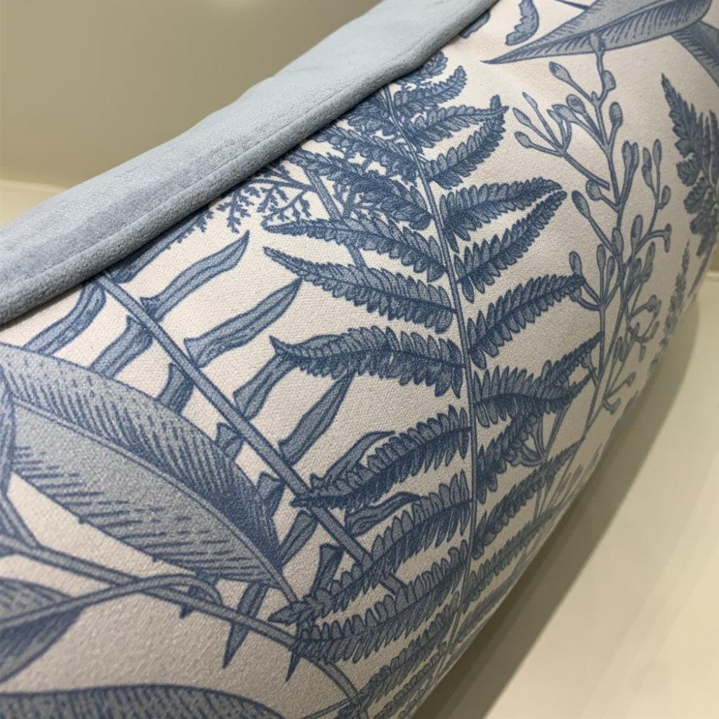 Baby Blue Fern Lumbar Pillow Cover