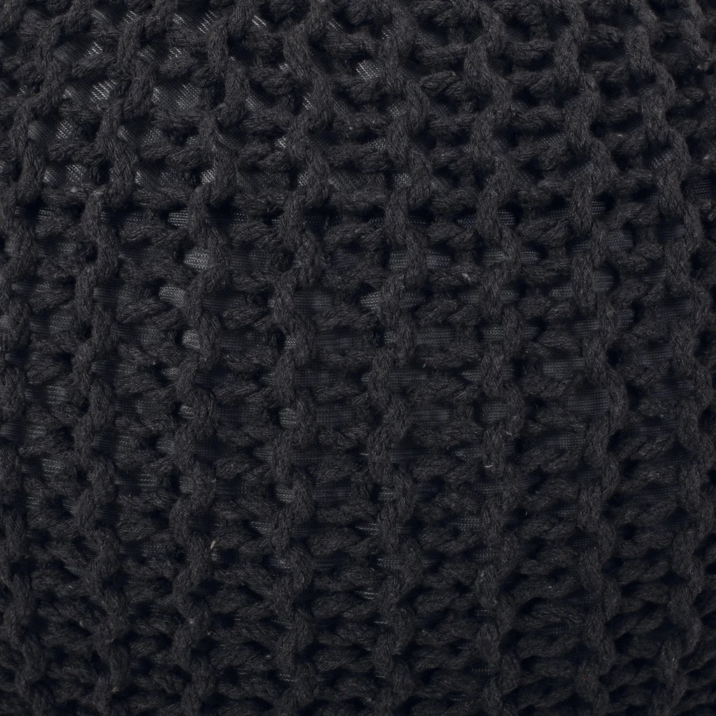 Belle Modern Knitted Cotton Round Pouf