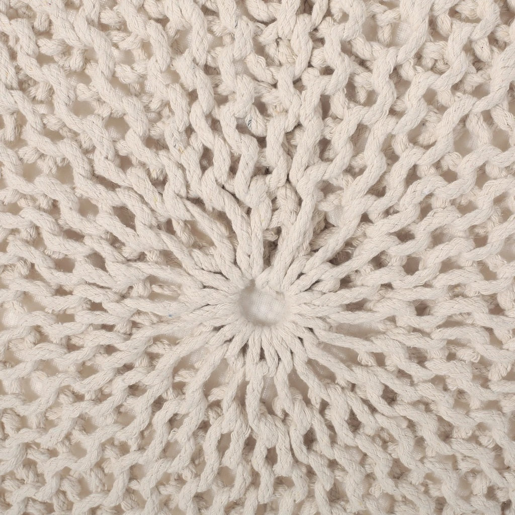 Belle Modern Knitted Cotton Round Pouf