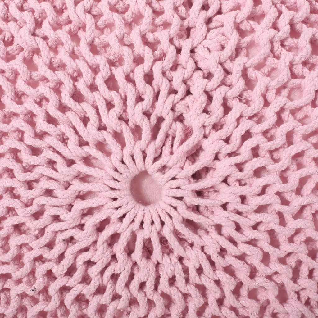 Belle Modern Knitted Cotton Round Pouf