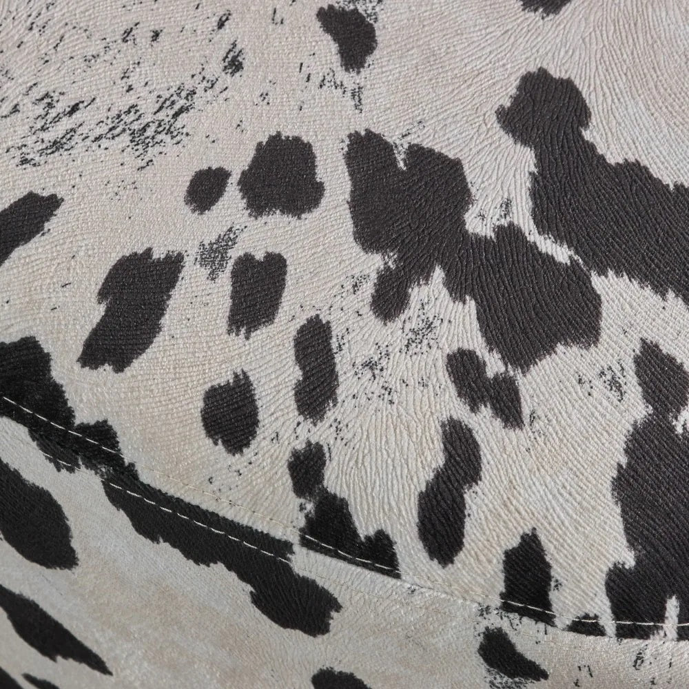 Bertha Milk Cow Patterned Velvet Ottoman