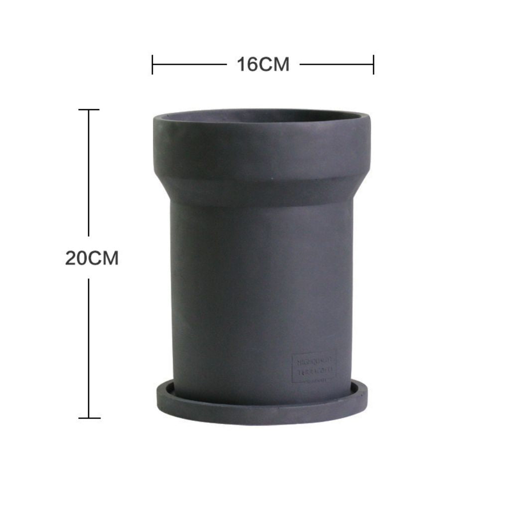 Black Chimney Concrete Flower Pot