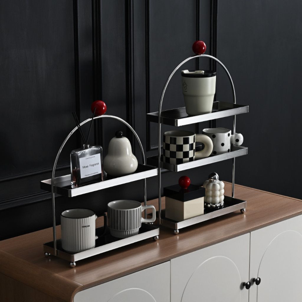Black Stainless Steel Cosmetic Organiser Display Shelf