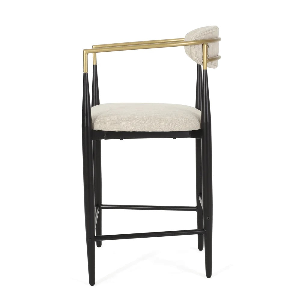 Camas Modern Fabric Upholstered Counter Stools, Set of 2