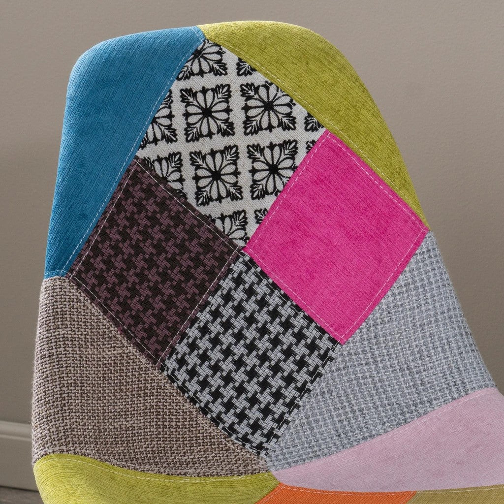 Cassius Multi-Color Patchwork Fabric Accent Chair (Set of 2)