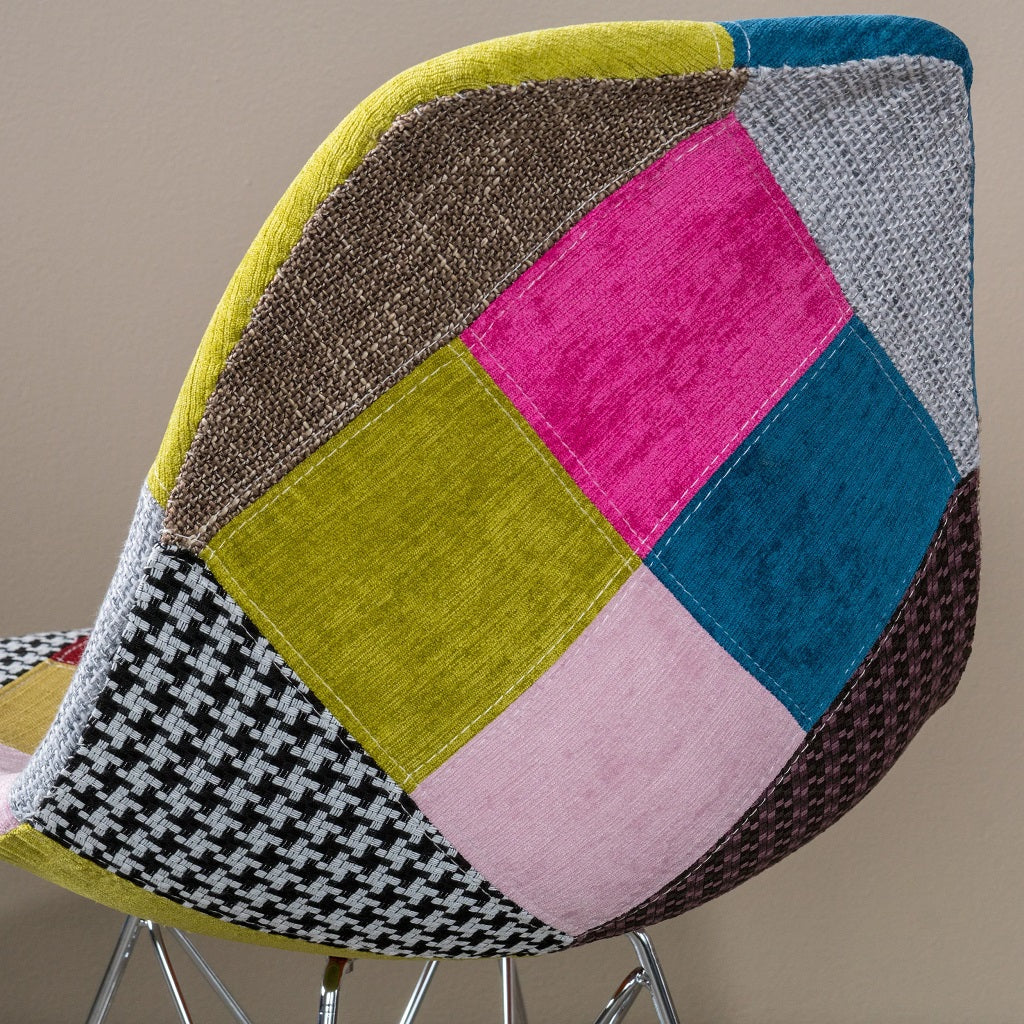 Cassius Multi-Color Patchwork Fabric Accent Chair (Set of 2)