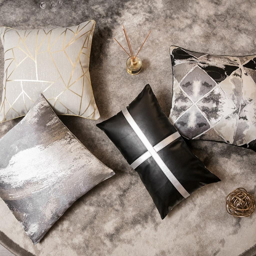 Champagne Gold Geometric Pillow Cover