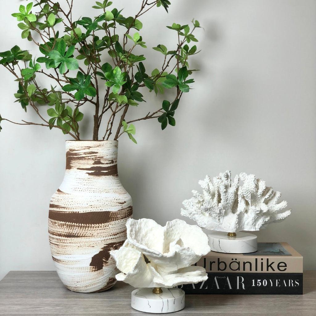 Cluster Coral on Faux Marble Base