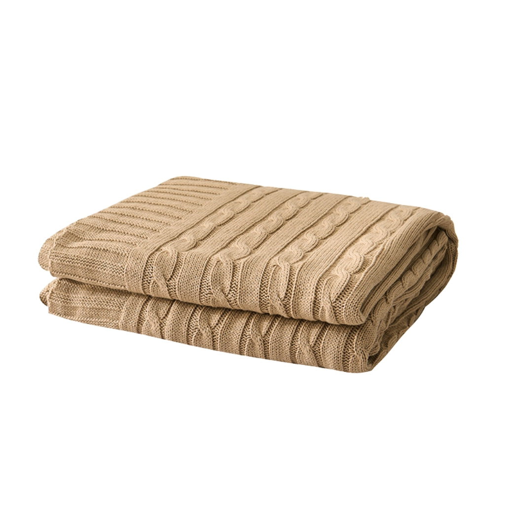 Cotton Cable Knit Throw Blanket