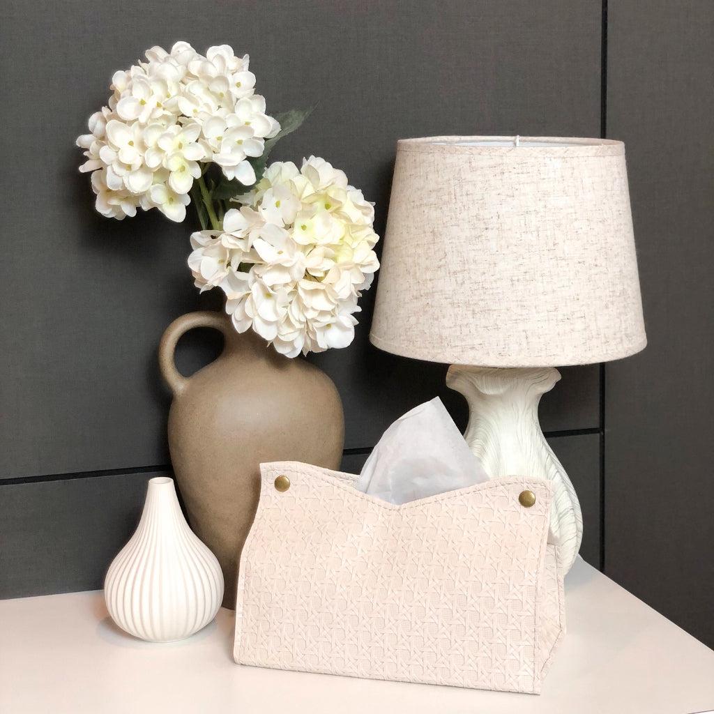 Cream Weave Tissue Box Cover