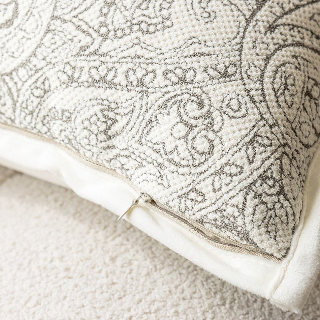 Creamy Paisley Throw Pillow Cover