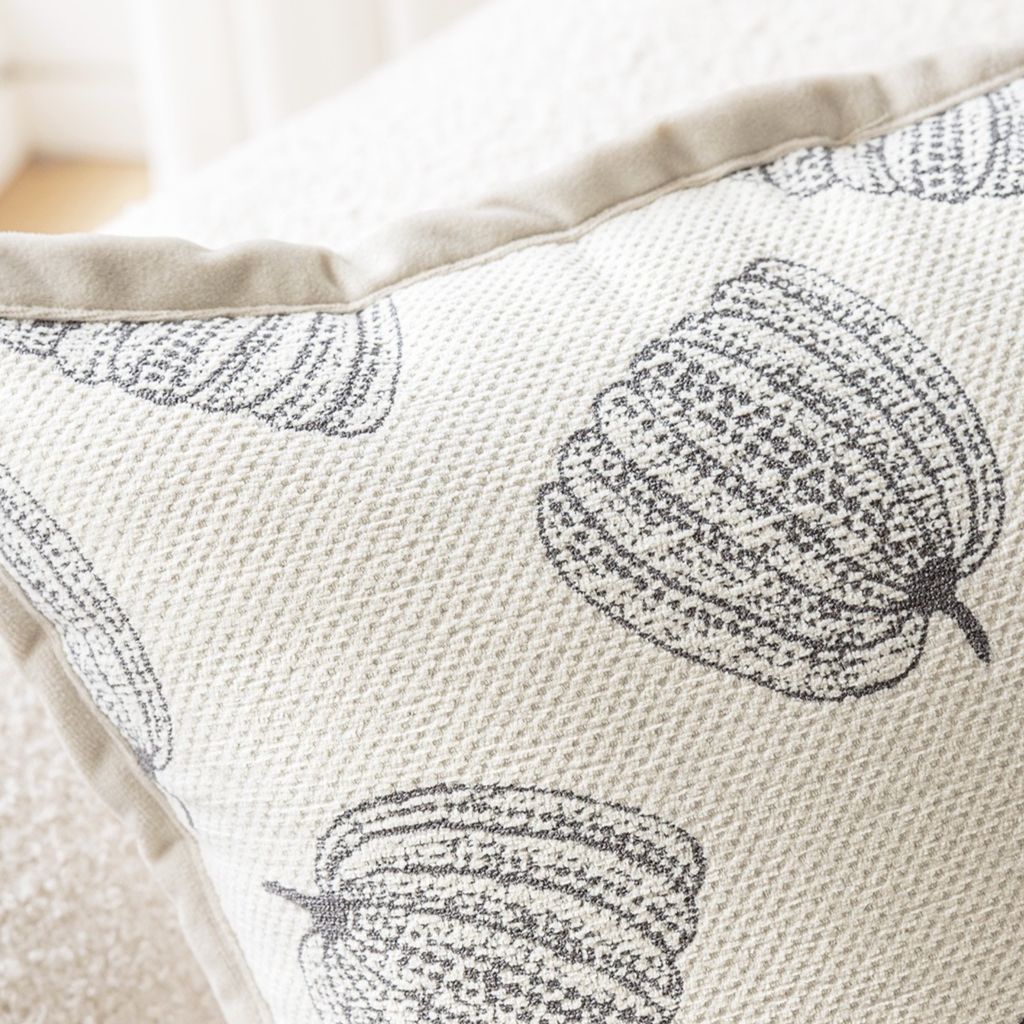 Creamy Pumpkin Motif Throw Pillow Cover