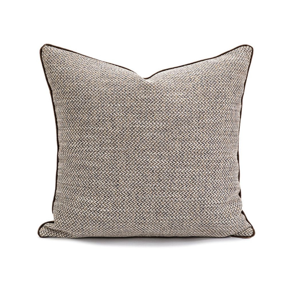 Dark Brown Woven Textured Throw Pillow Cover