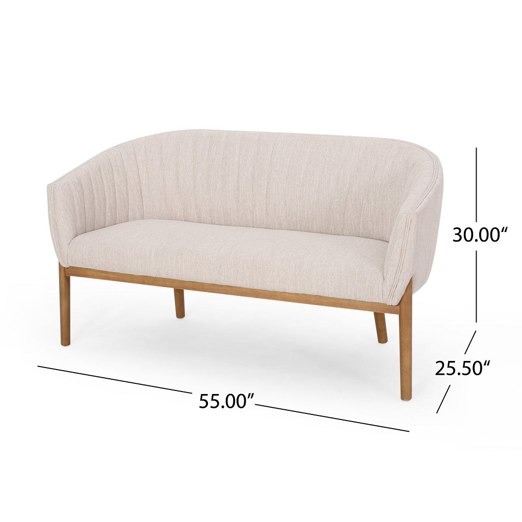 Deborah Mid-Century Fabric Loveseat