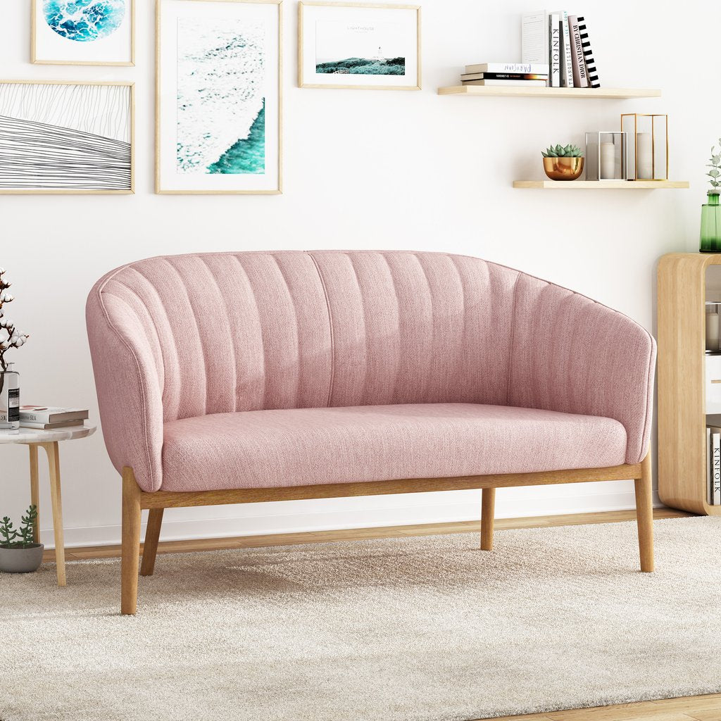 Deborah Mid-Century Fabric Loveseat