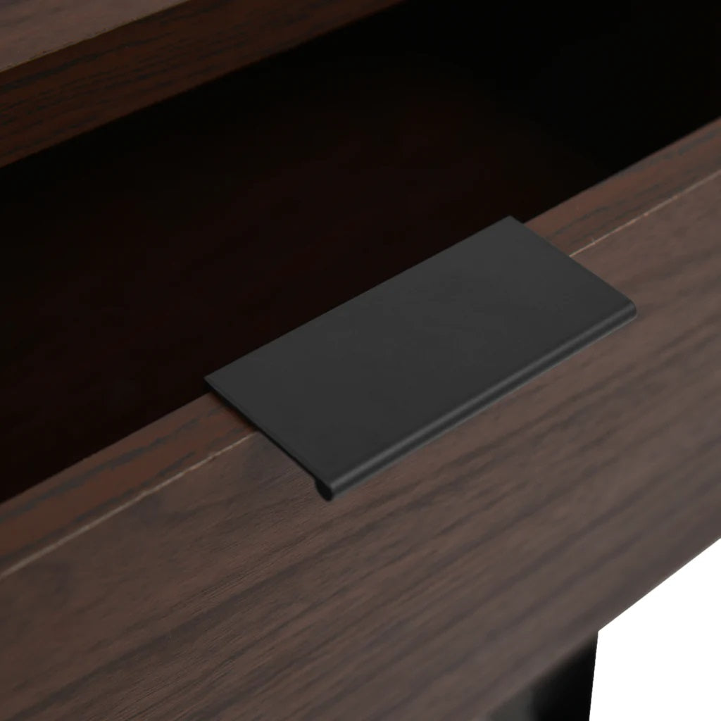 Demijen Modern Industrial 2 Drawer Wide Nightstand