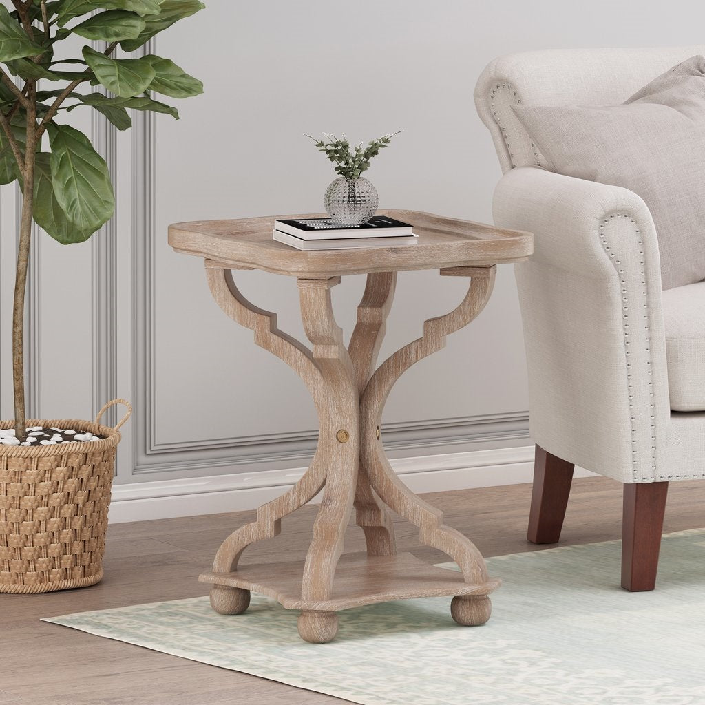 Dianelly French Country Accent Table with Square Top