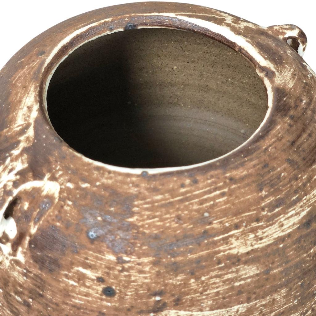 Distressed Oval Vase with Small Handles