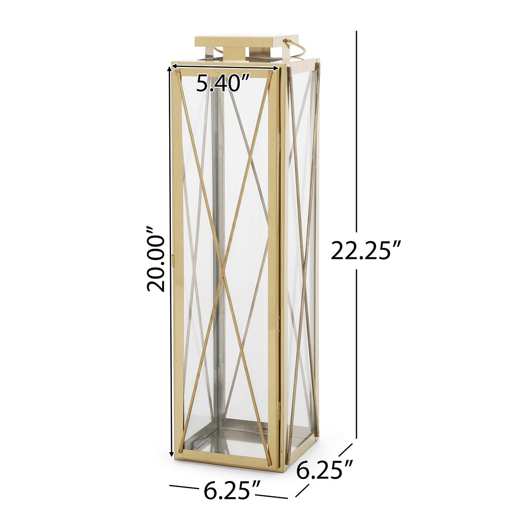 Elwick 22" Modern Outdoor Stainless Steel Lantern