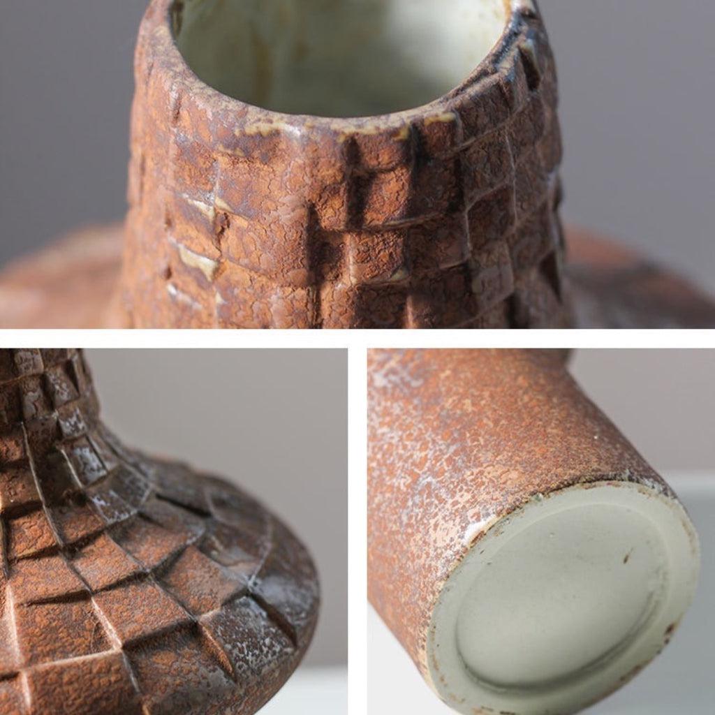 Embossed Brick Vintage Belly Vase