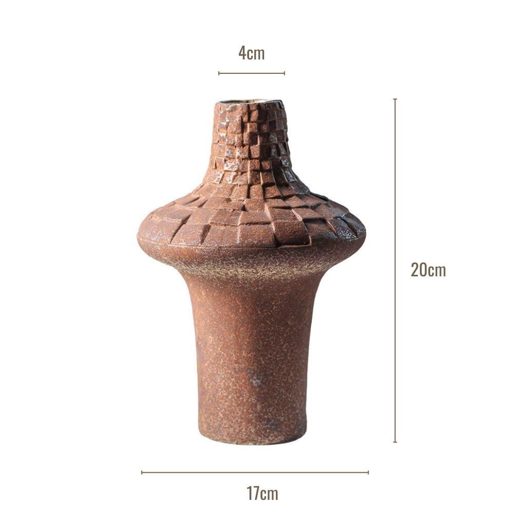 Embossed Brick Vintage Belly Vase