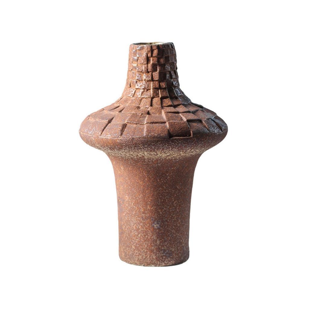 Embossed Brick Vintage Belly Vase