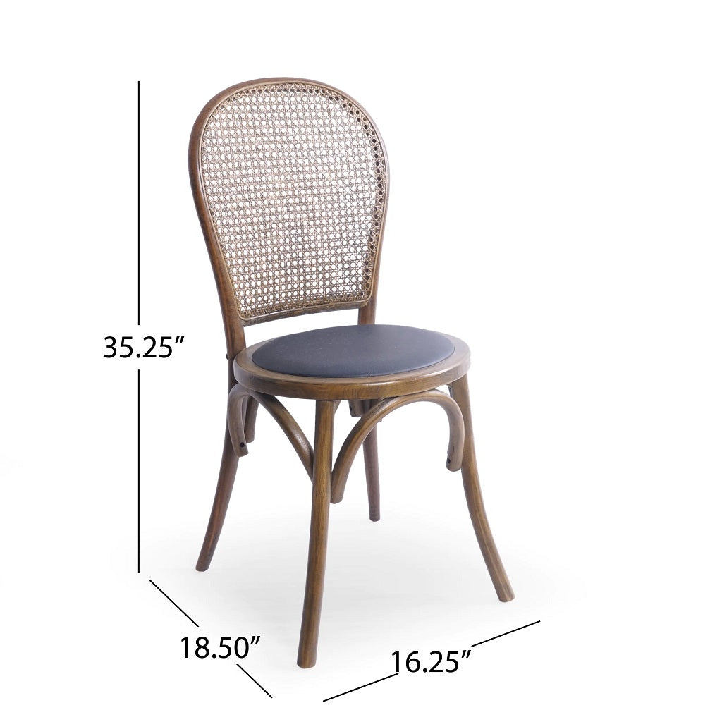 Emerys Wooden Cane Back Dining Chair (Set of 2)