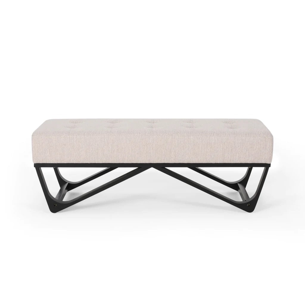 Emily Contemporary Fabric Ottoman Bench