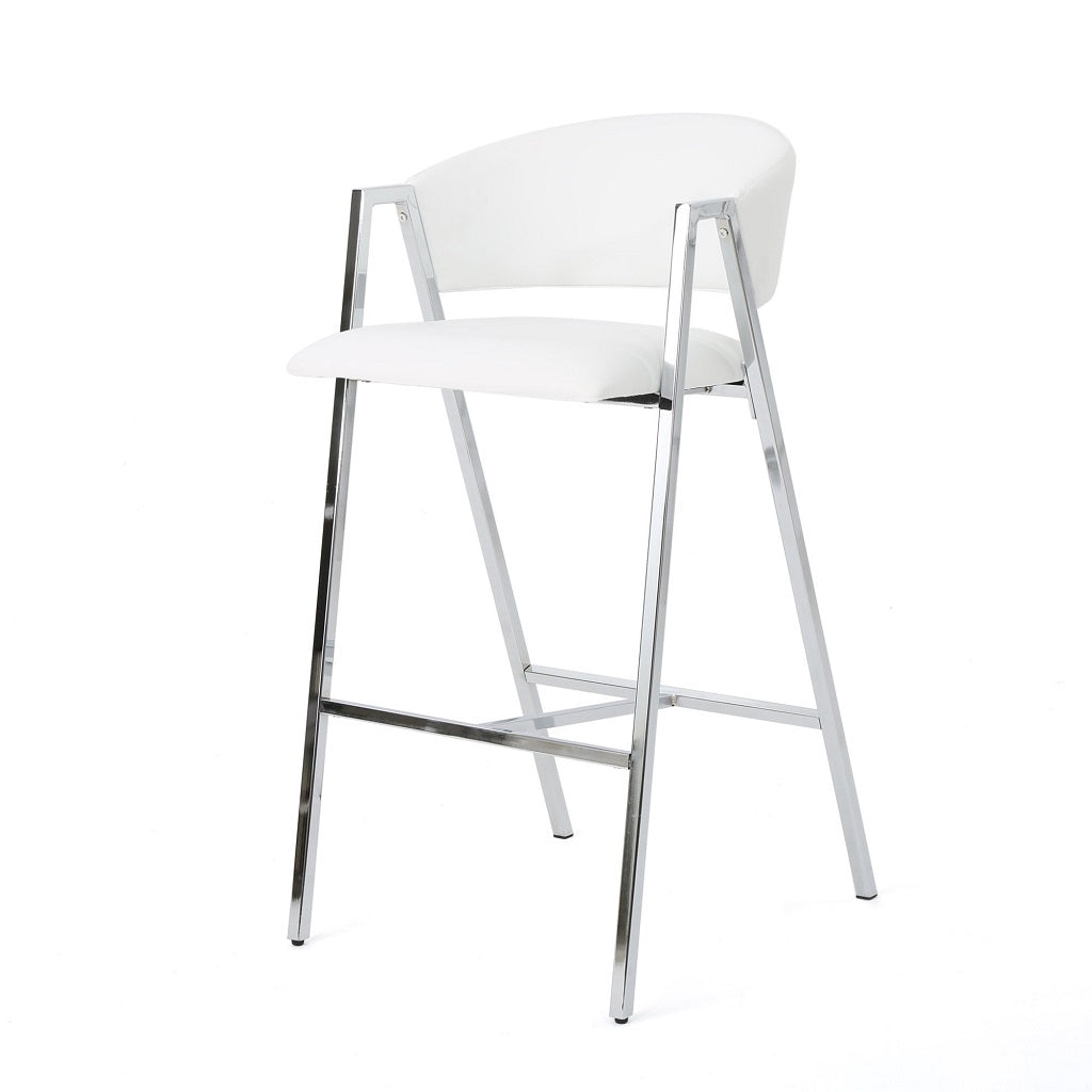 Emily Modern Leather 28.25 Inch Barstool (Set of 2)