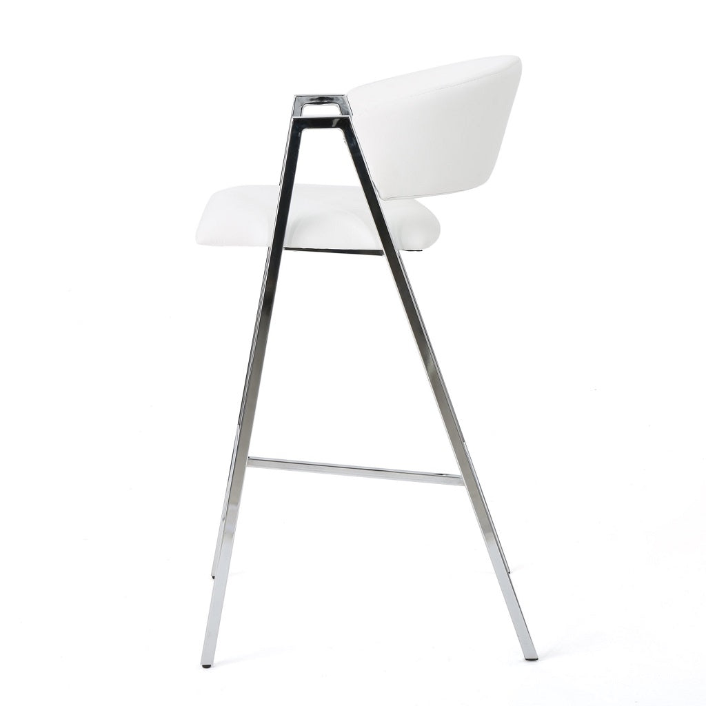 Emily Modern Leather 28.25 Inch Barstool (Set of 2)