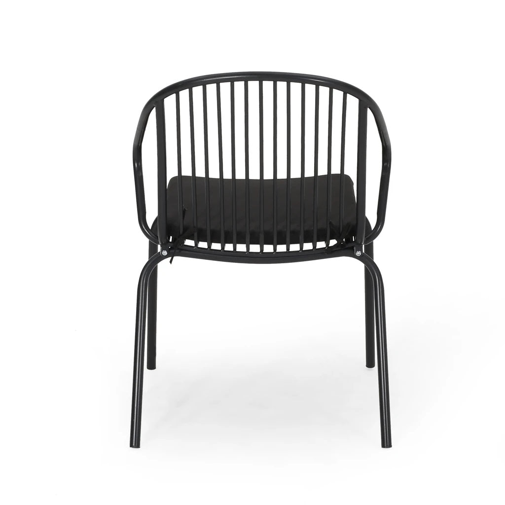 Emily Outdoor Modern Iron 2 Seater Chat Set with Cushions