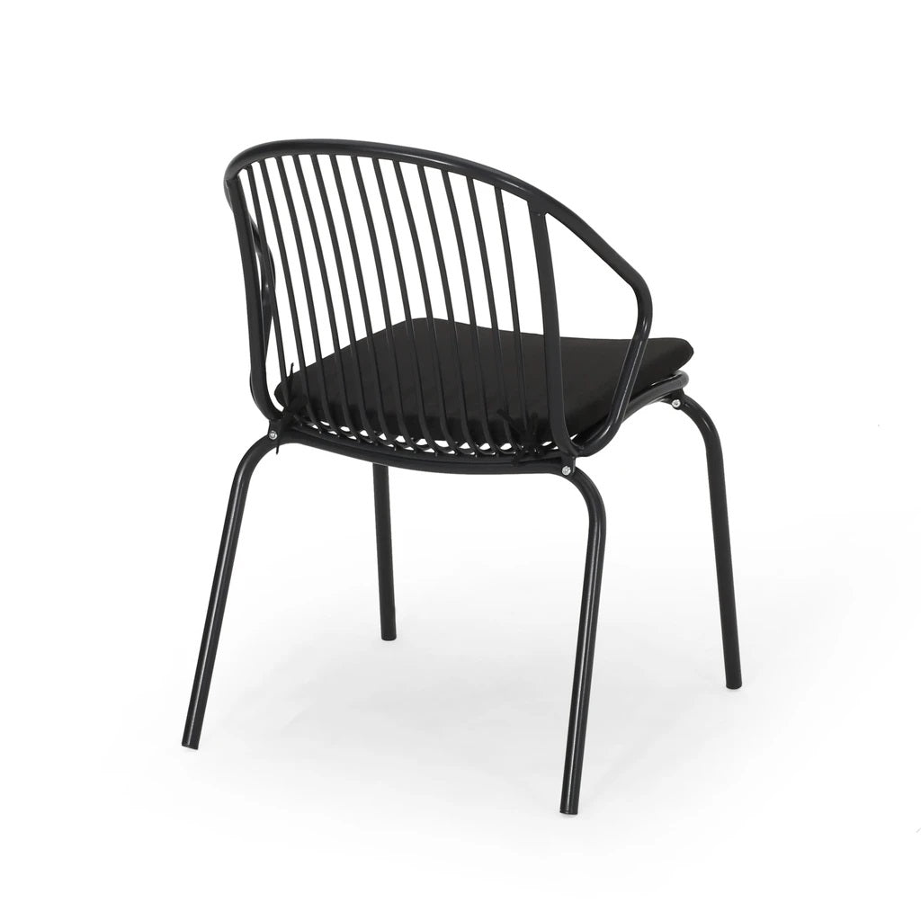 Emily Outdoor Modern Iron 2 Seater Chat Set with Cushions