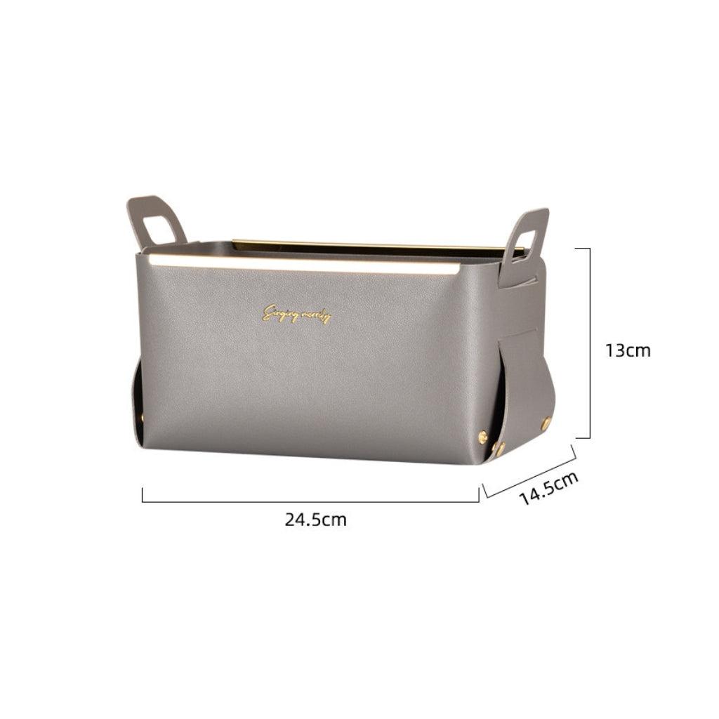 Faux Leather Foldable Storage Basket