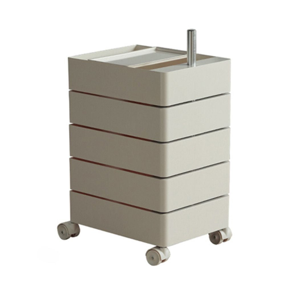 Five Tiers Rotating Drawer Storage Cart with Casters