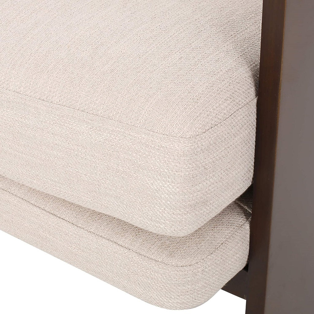 Grover Mid-Century Modern Fabric Bentwood Accent Chair