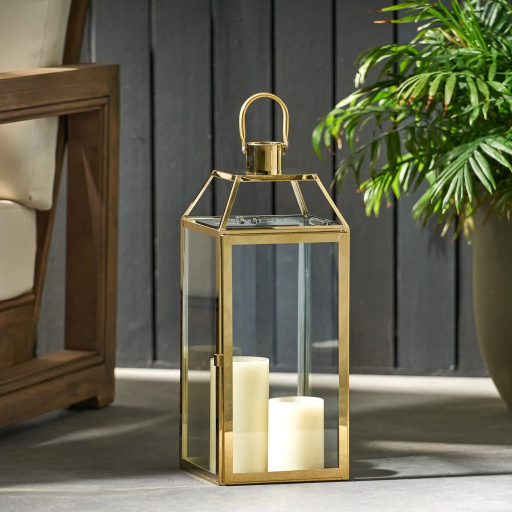 Hamel 18" Modern Outdoor Stainless Steel Lantern