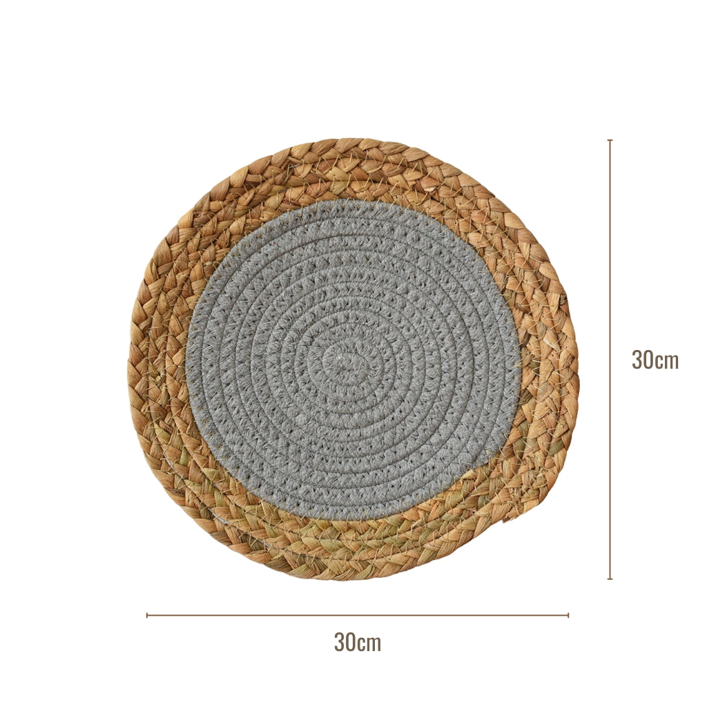 Handwoven Natural Round Placemats (Set of 2)