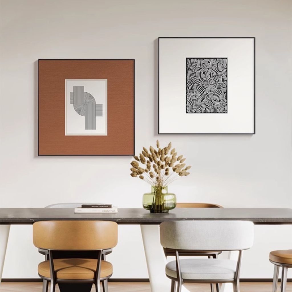 Interwoven Monochrome Waves Framed Print (Set of 2)