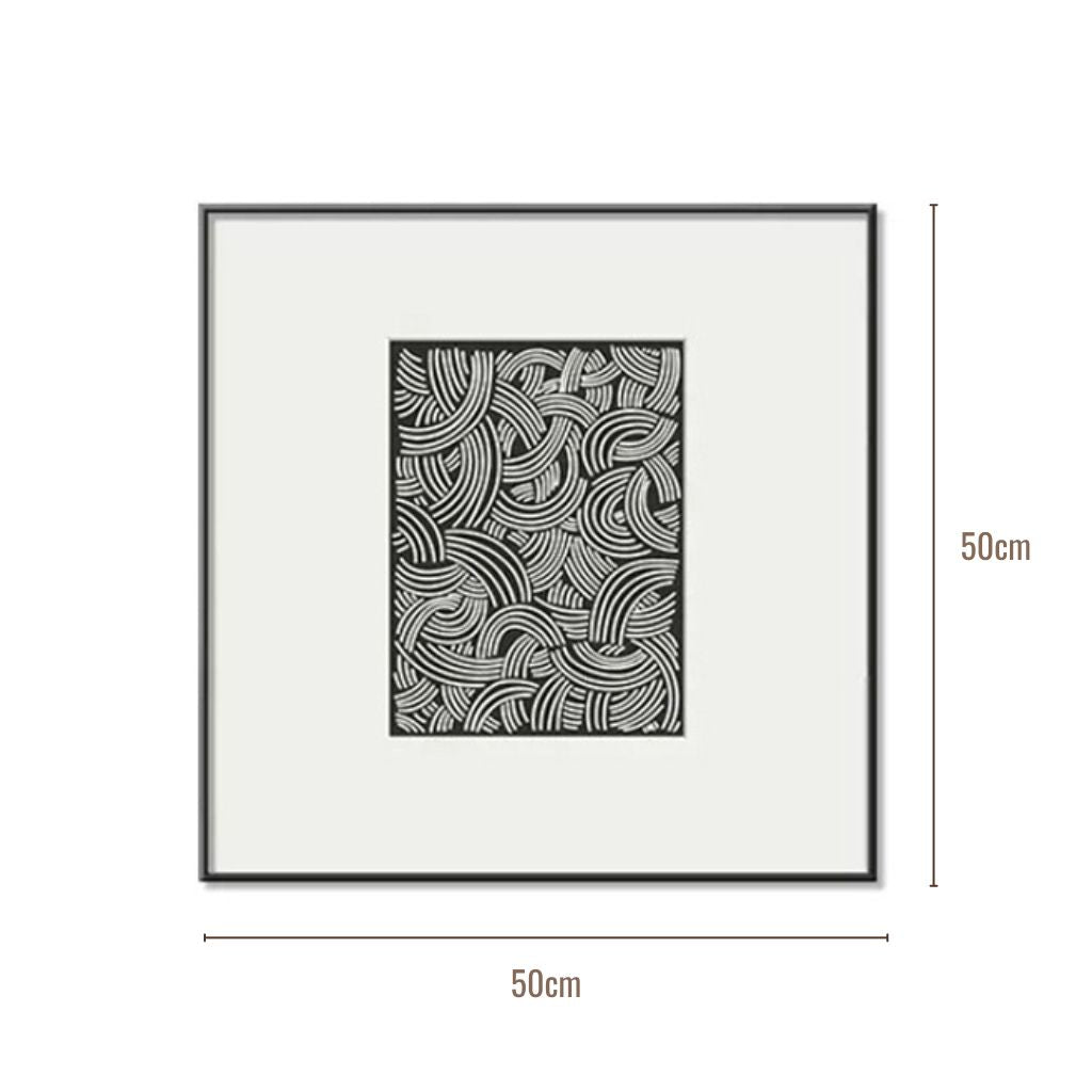 Interwoven Monochrome Waves Framed Print (Set of 2)