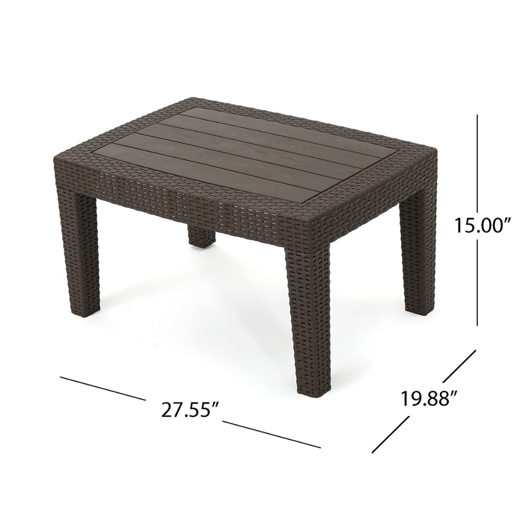 Jacob Outdoor 4 Piece Faux Wicker Chat Set