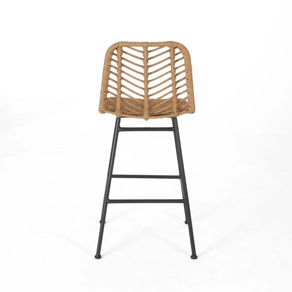 Jessie Outdoor Wicker Barstools (Set of 2)