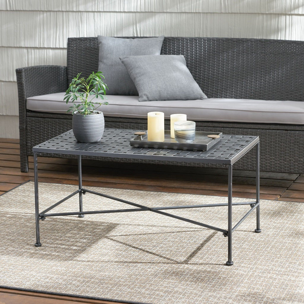 Kent Outdoor Black Iron Coffee Table