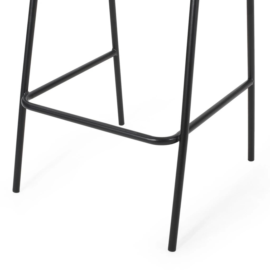 Linda Modern Outdoor Iron Barstool (Set of 2)