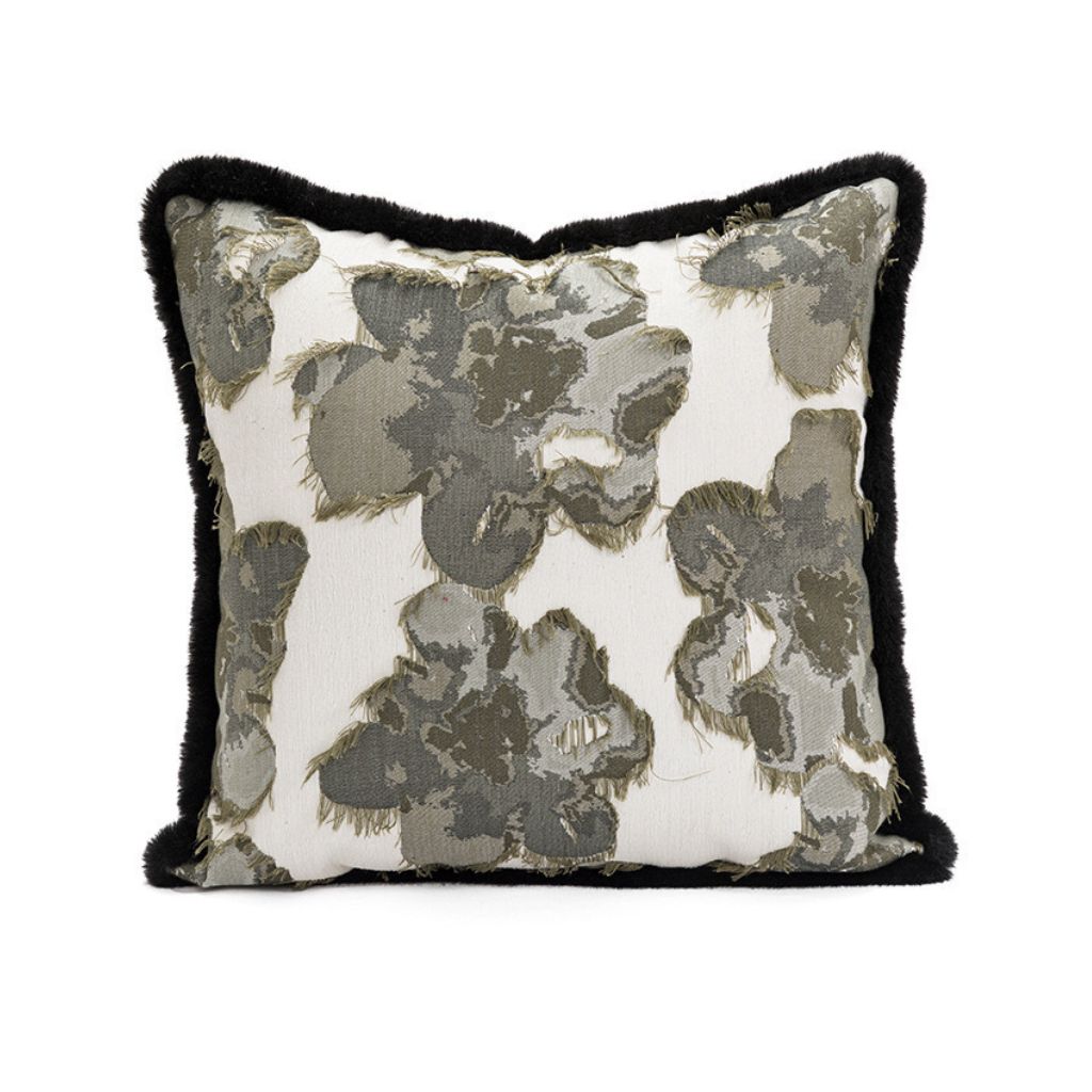 Luxe Moss Petals Throw Pillow Cover