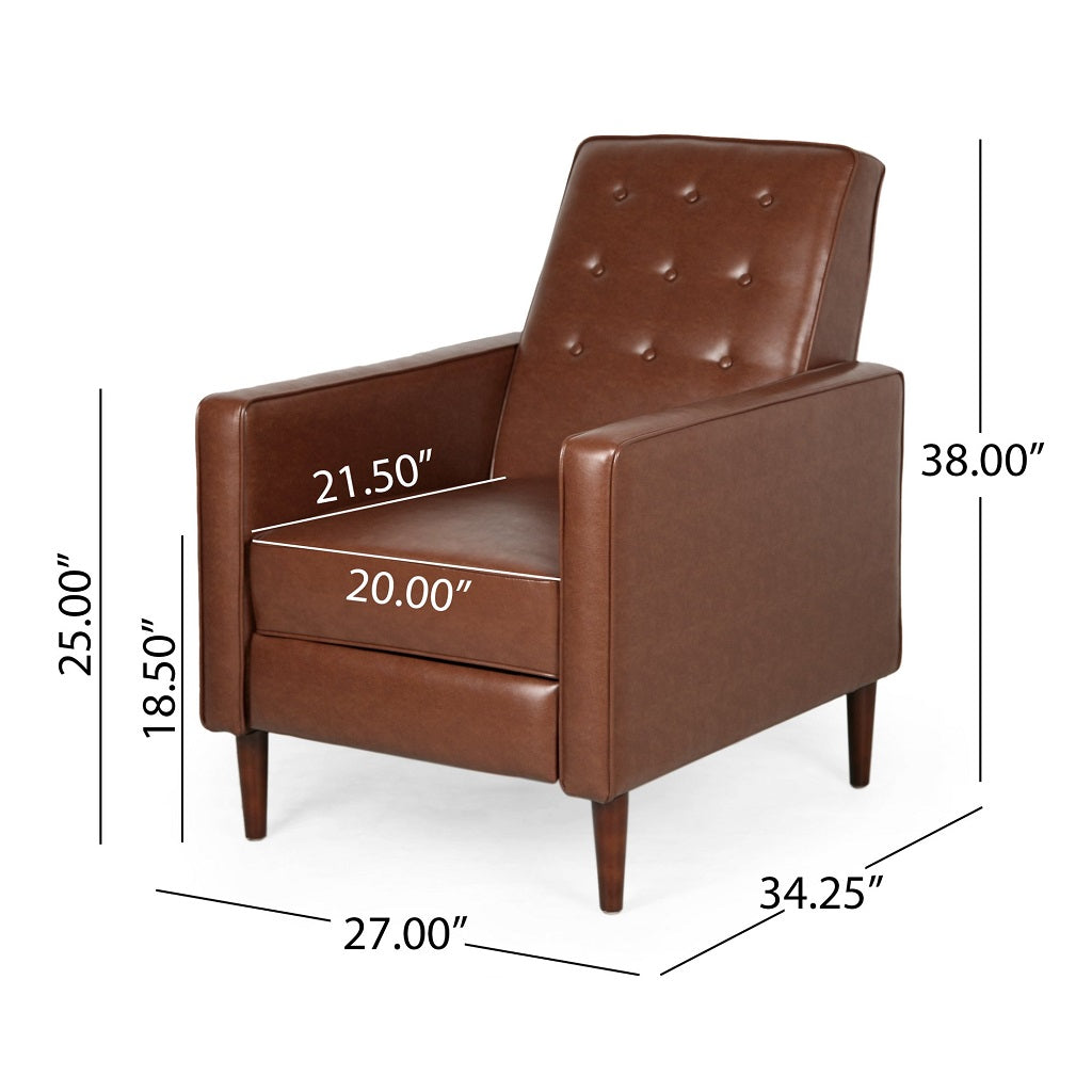 Mason Mid-Century Modern Button Tufted Recliner